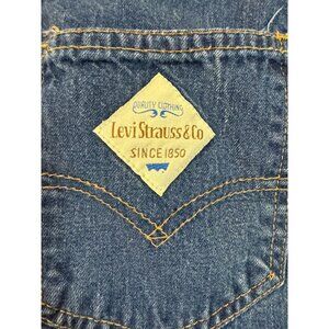 Levis Vintage Denim Midi Skirt With Rear Pockets & Button Closure WHITE TAG